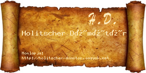 Holitscher Dömötör névjegykártya